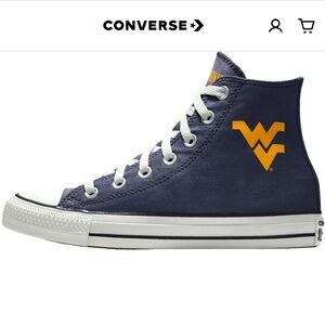 WVU Converse - Brand new Chuck Taylor High-Tops size 6.5